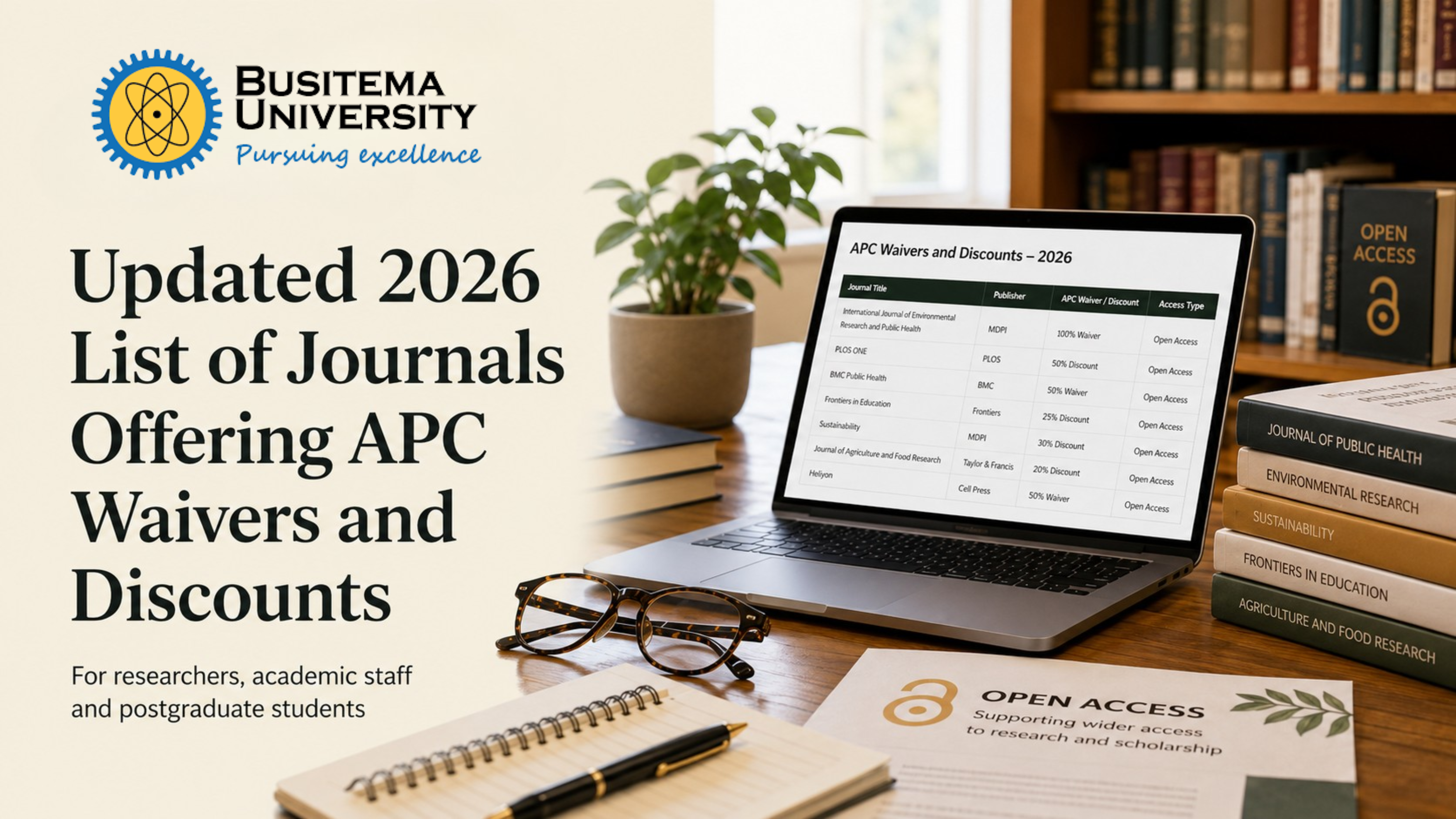 Updated 2026 List of Journals Offering APC Waivers and Discounts