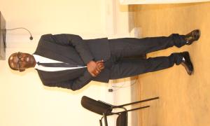 Busitema University Librarian, Dr. Fredrick Kiwuwa Lugya, engages participants with an introduction to Open Access Week and its importance during the celebrations held on 20th October 2025.